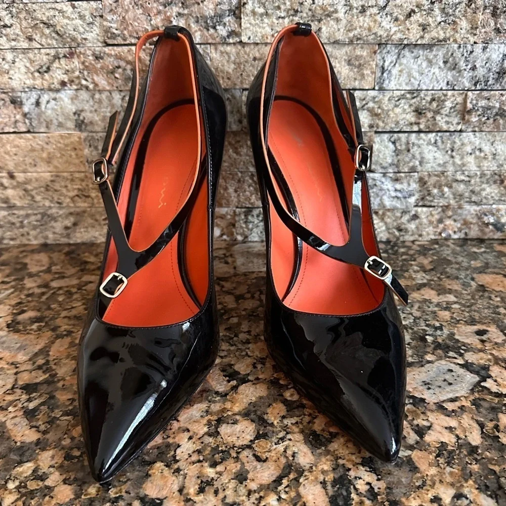 Santoni Patent Leather Heels Court